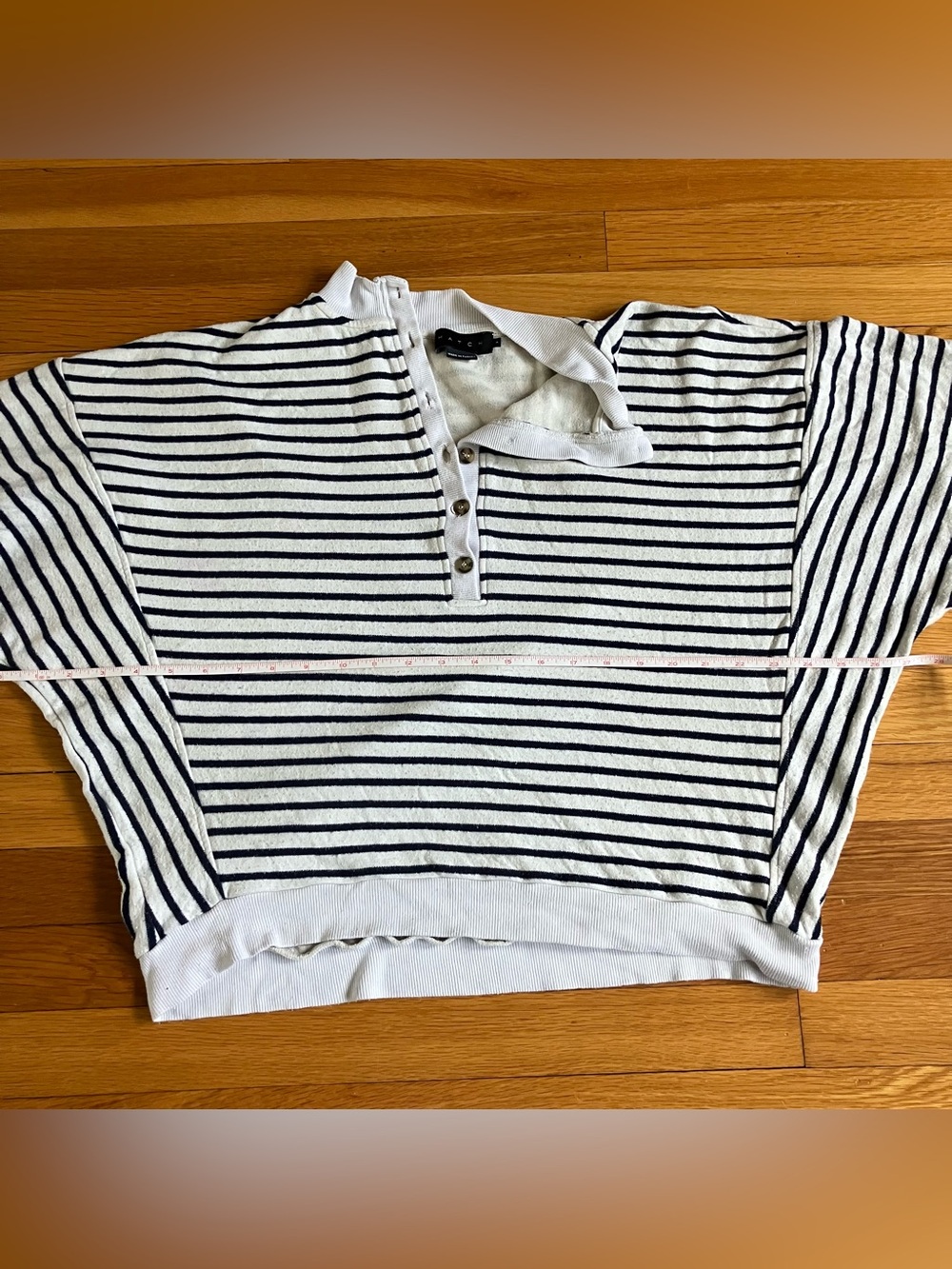 Hatch Navy Ivory Striped Dakota Nursing Maternity Sweatshirt Sz 3 Large - Picture 6 of 11